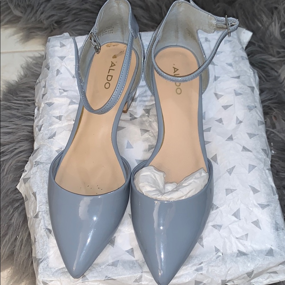 Aldo stormy grey ankle strap sandals 👡 size 7
